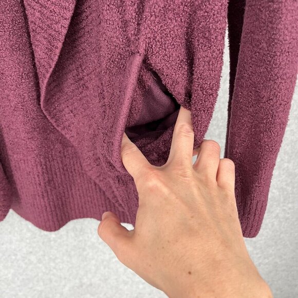 Barefoot Dreams CozyChic Lite Circle Cardi Size M Red Maroon Comfy Pockets EUC - Picture 2 of 11